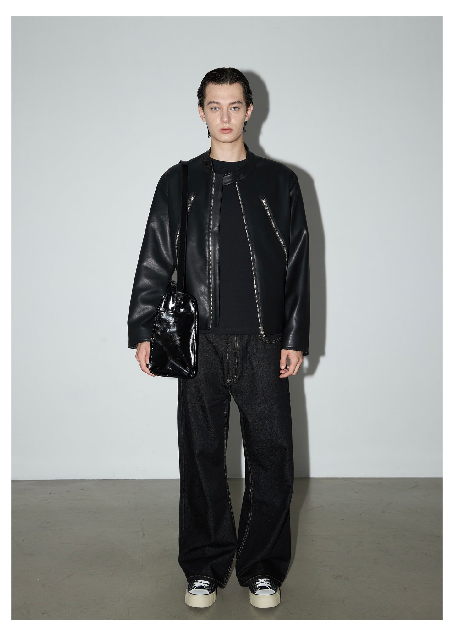 Faux Lambskin Multi-Zip Jacket