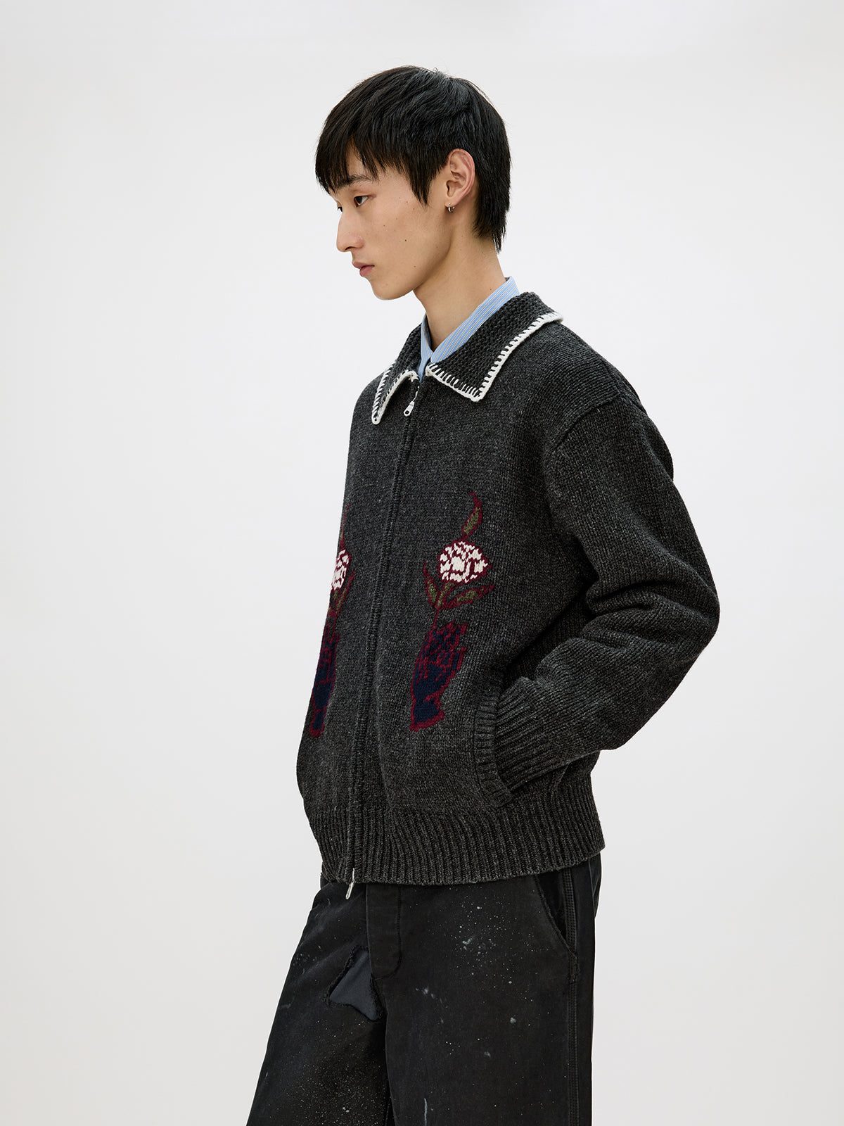 Unisex Wool Blend Cardigan