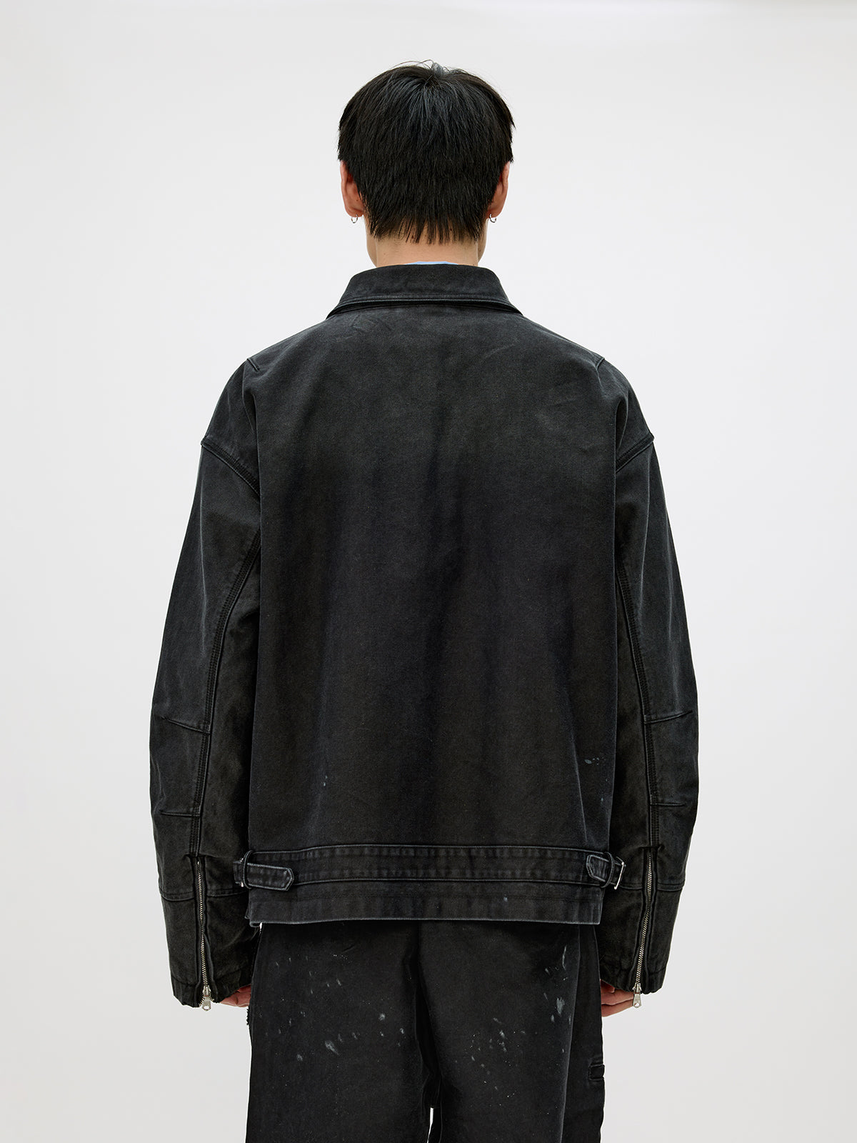 Distressed Zipper Short Jacket