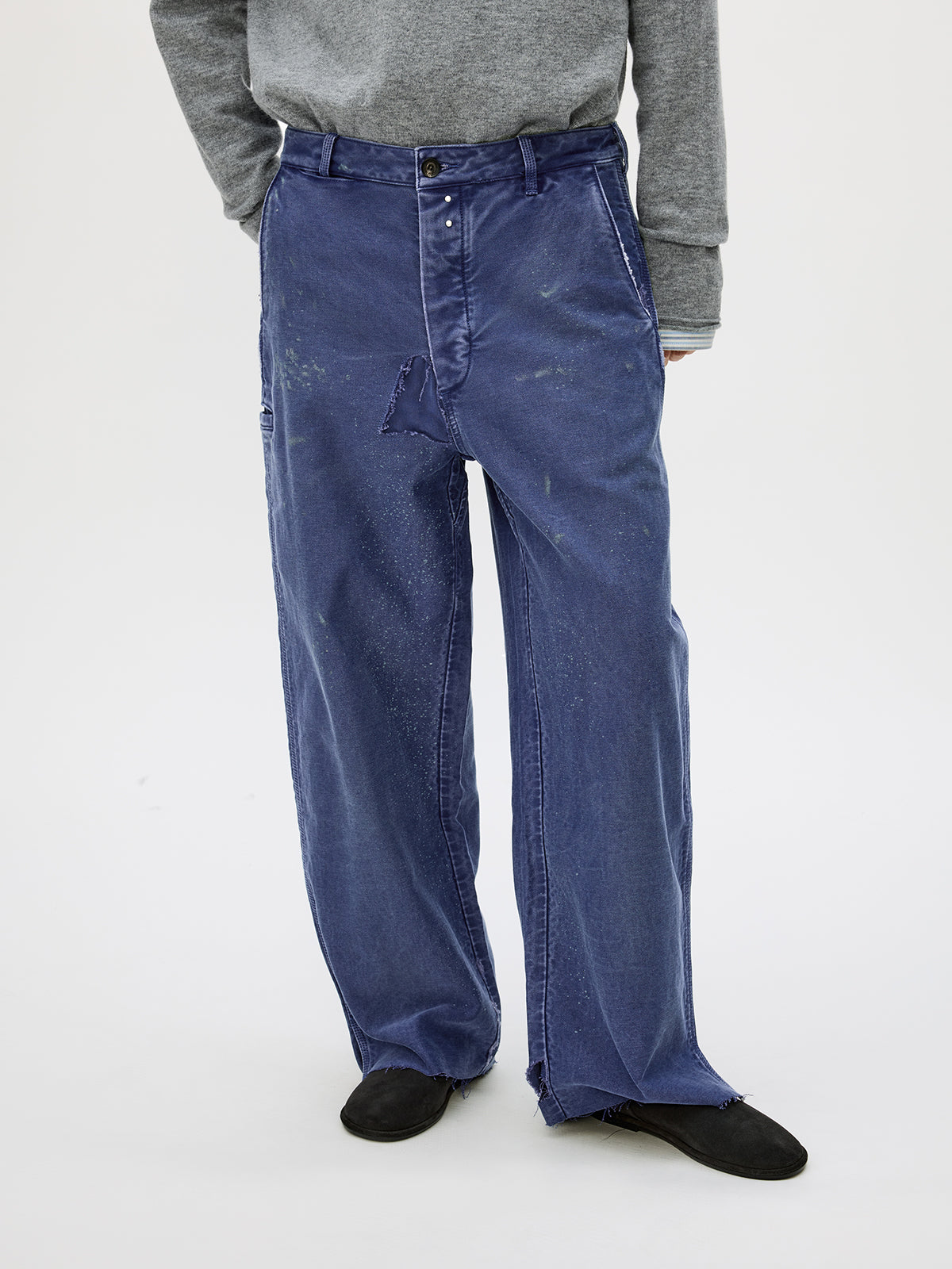 Heavy-Wash Finish Casual Pants