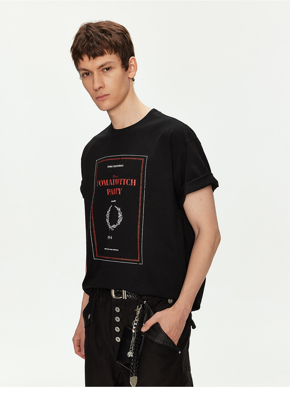 Printed Loose-Fit Drop-Shoulder T-Shirt