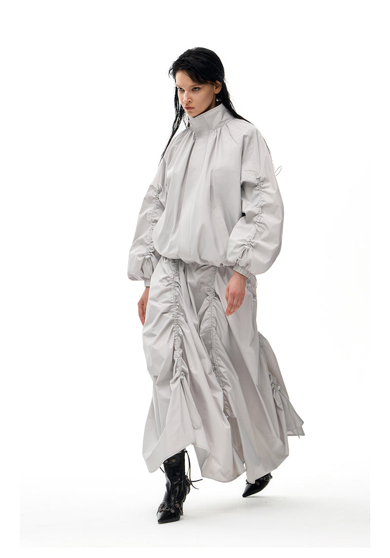 Windproof and waterproof pleated jacket
