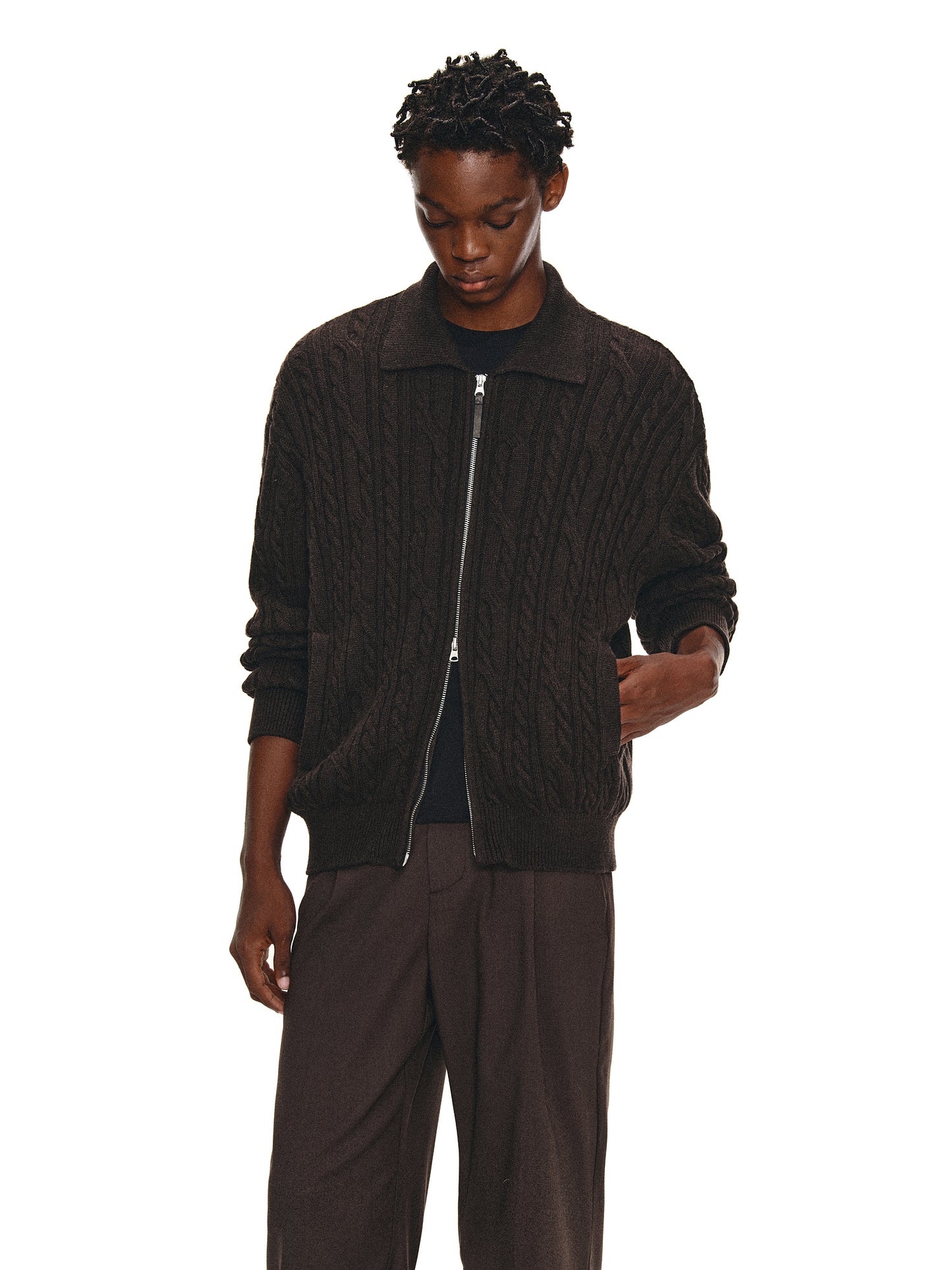 Cashmere Zip Cardigan