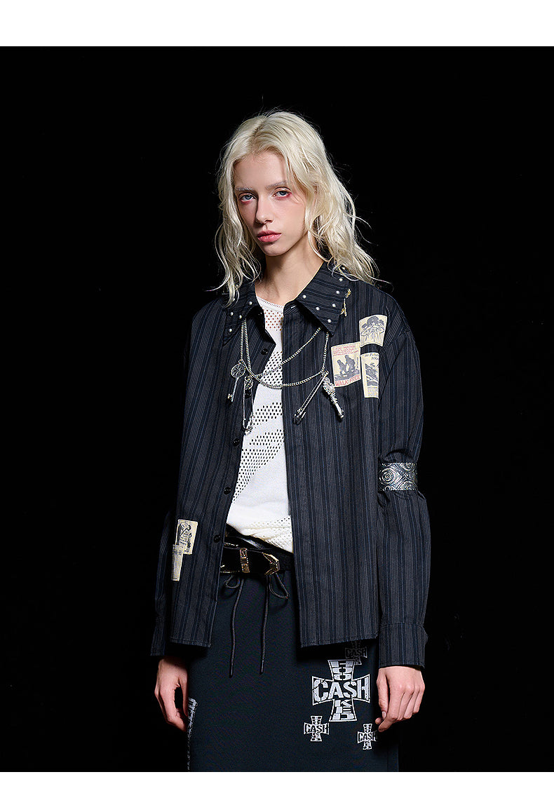 Street Contrast Stripe Shirt