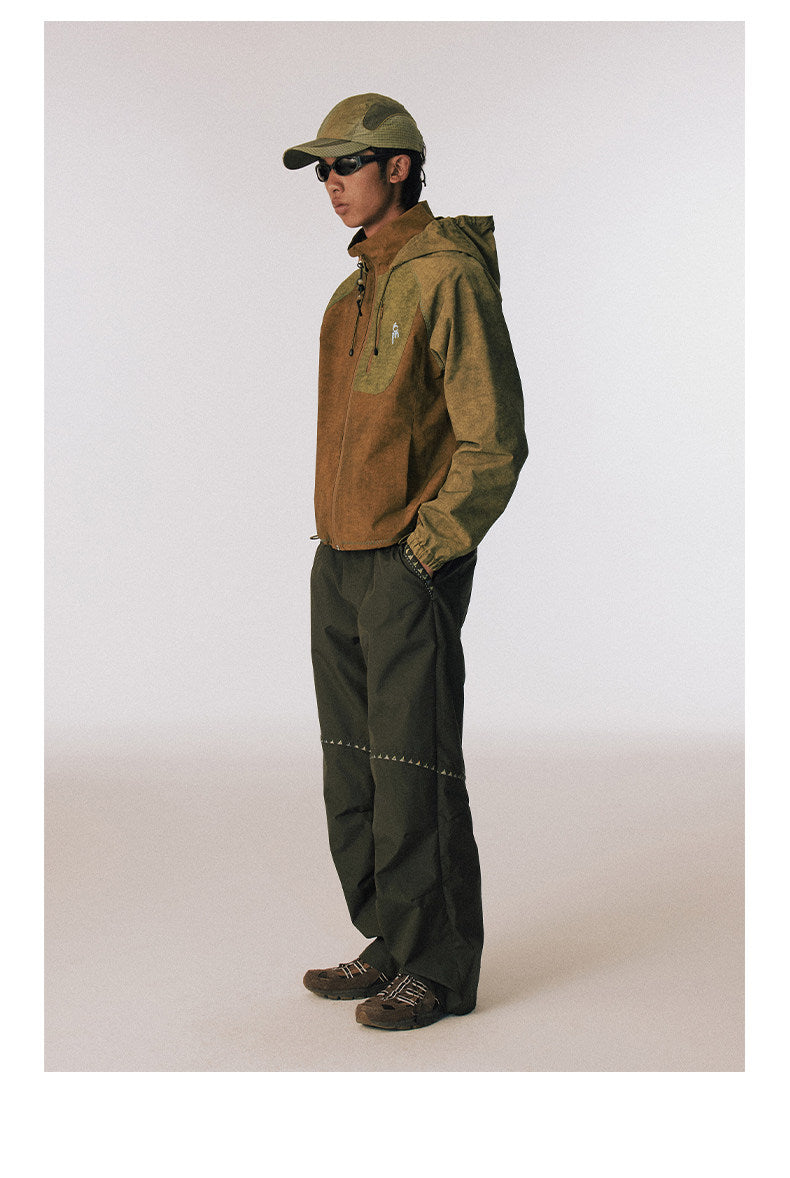 Water-repellent nylon hooded jacket