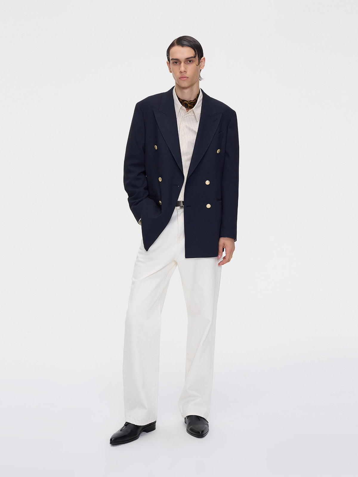 Double-Metal-Button Silhouette Jacket