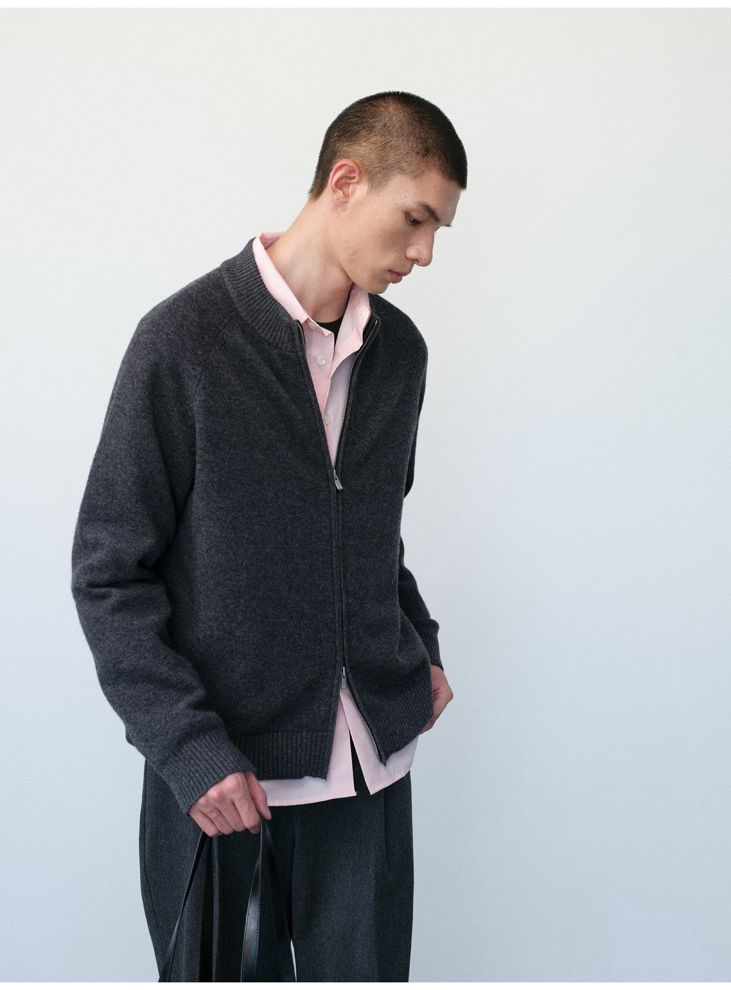 Pure Wool Zipper Cardigan