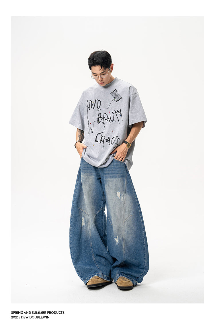 Graffiti Embroidered Loose T-Shirt