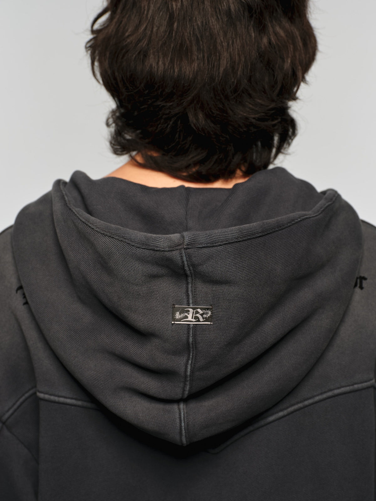 V-Neck Hoodie with Washed Finish
