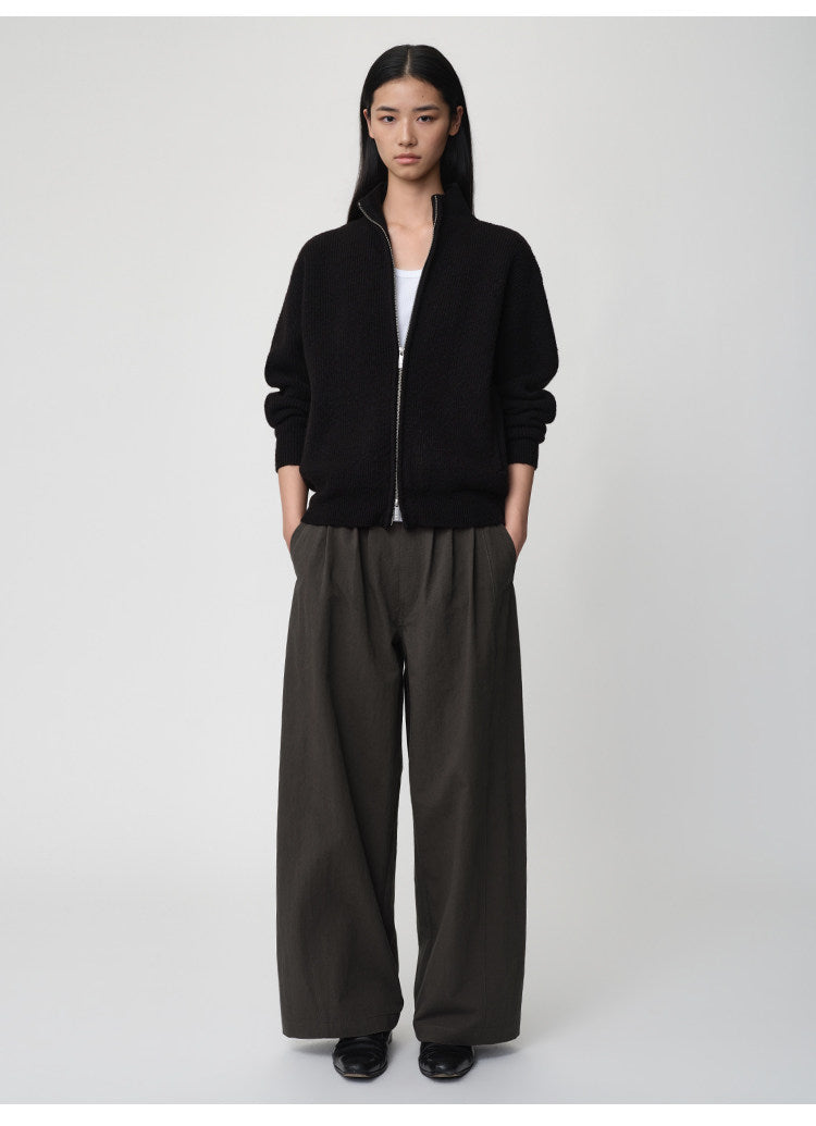 3D Cut A-Line Wide-Leg Pants
