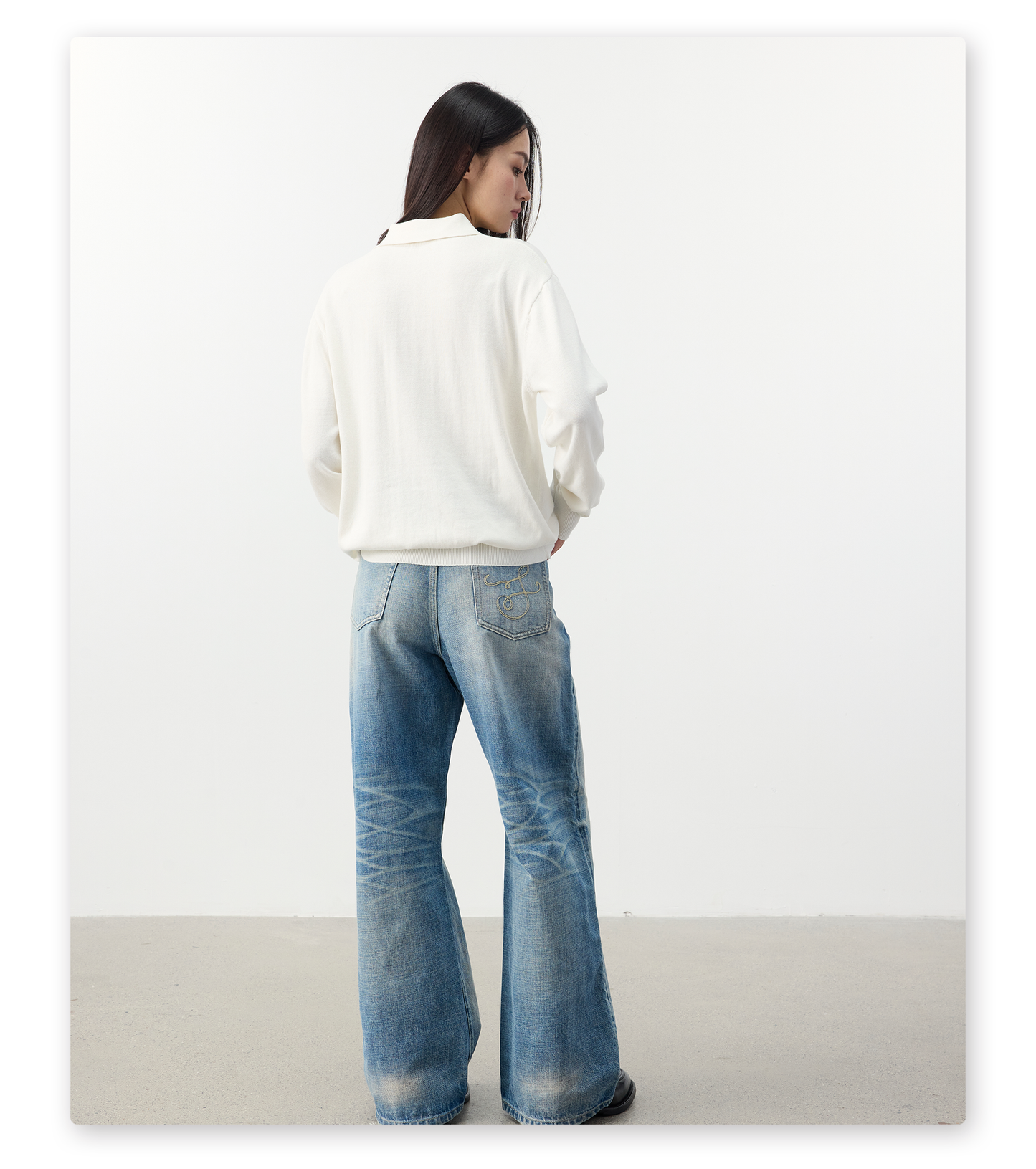 Diamond-pattern knit shirt