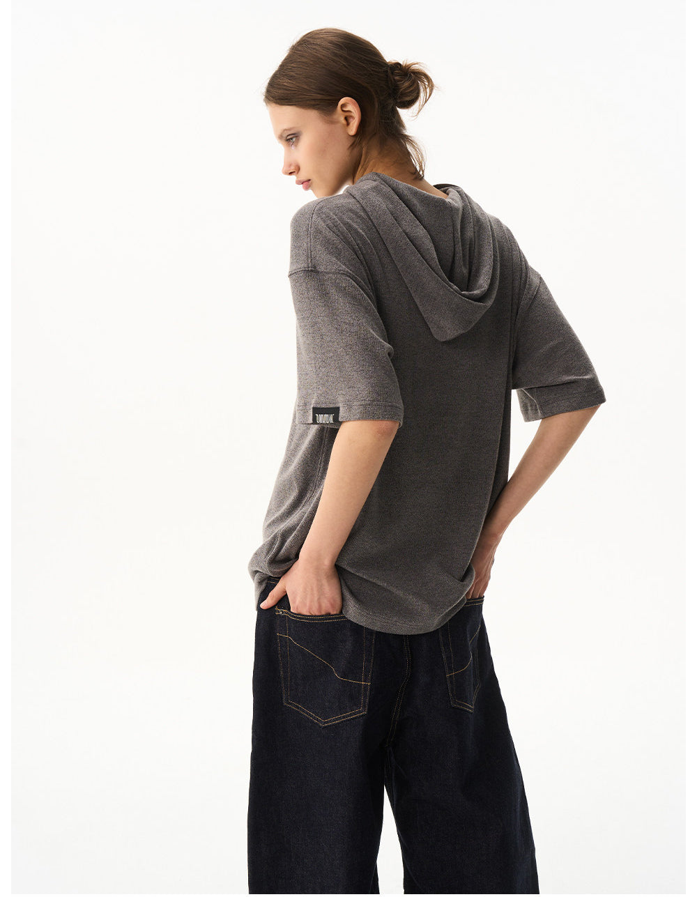Solid-Color Hooded T-Shirt