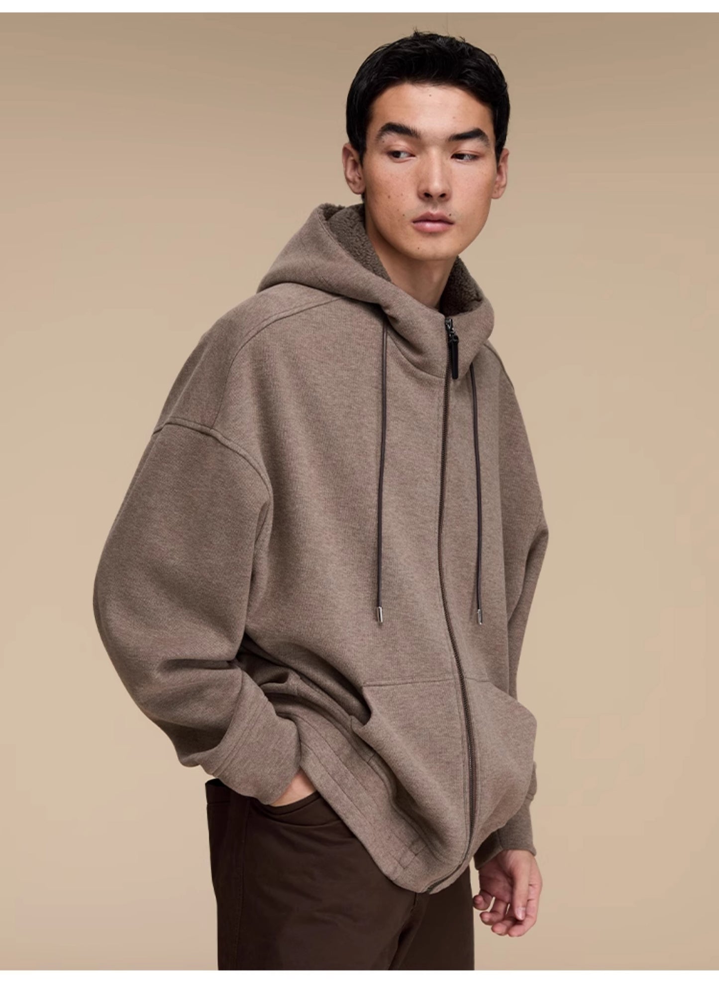 Zipper Loose Casual Sweatshirt with Hood