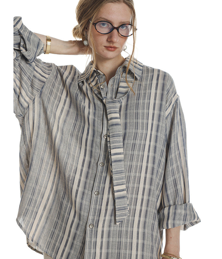 High Intelligence Loose Stripe Shirt