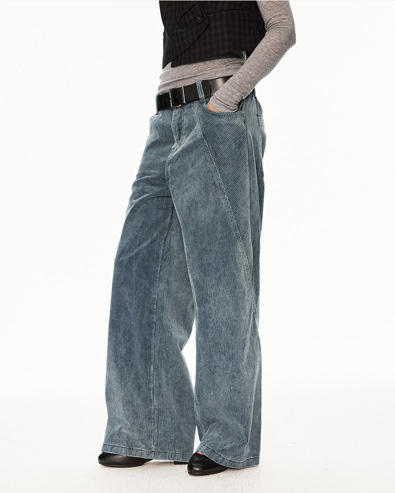 Deconstructed Washed Corduroy Pants