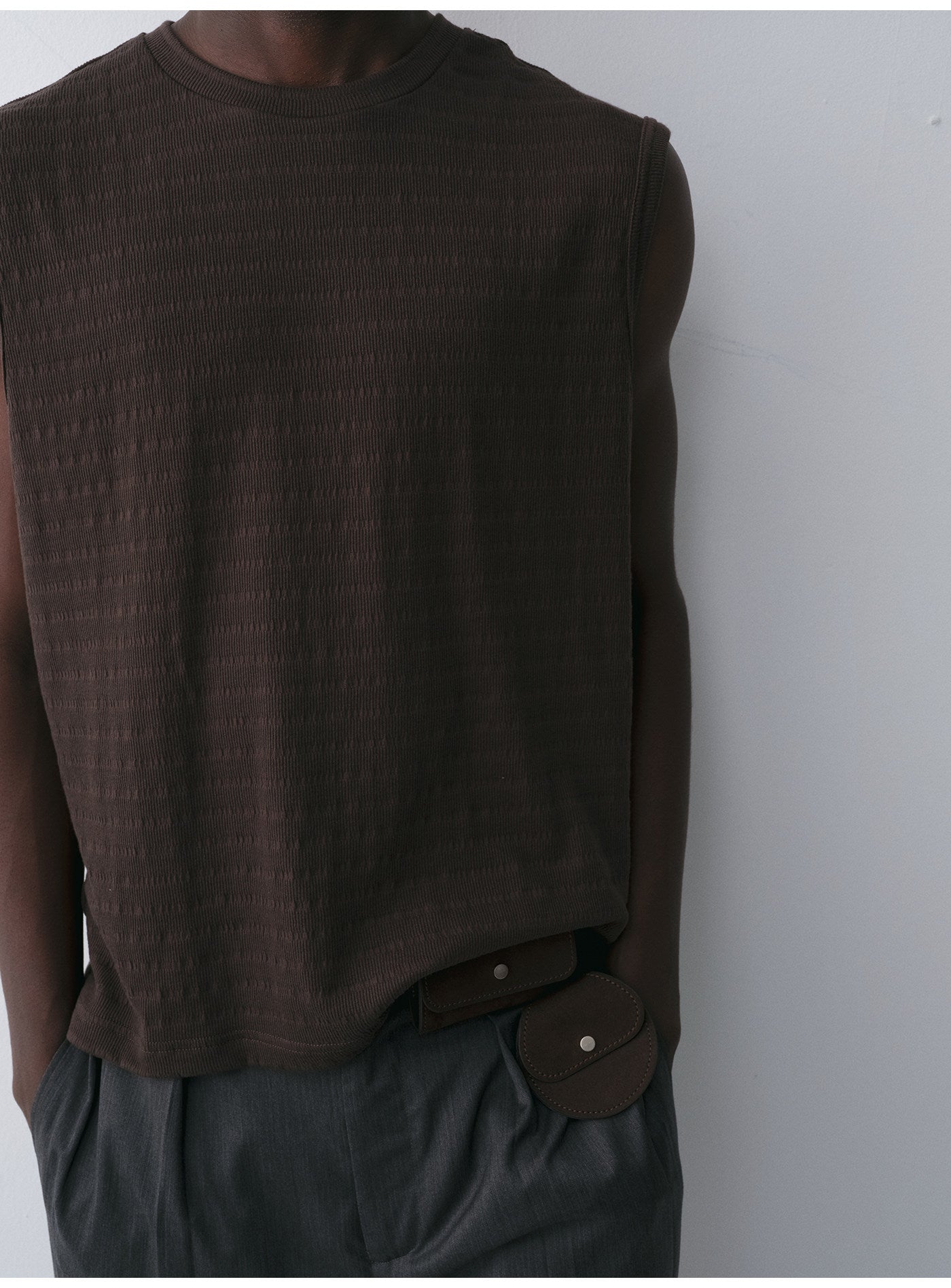 Cotton-Blend Sleeveless Shirt