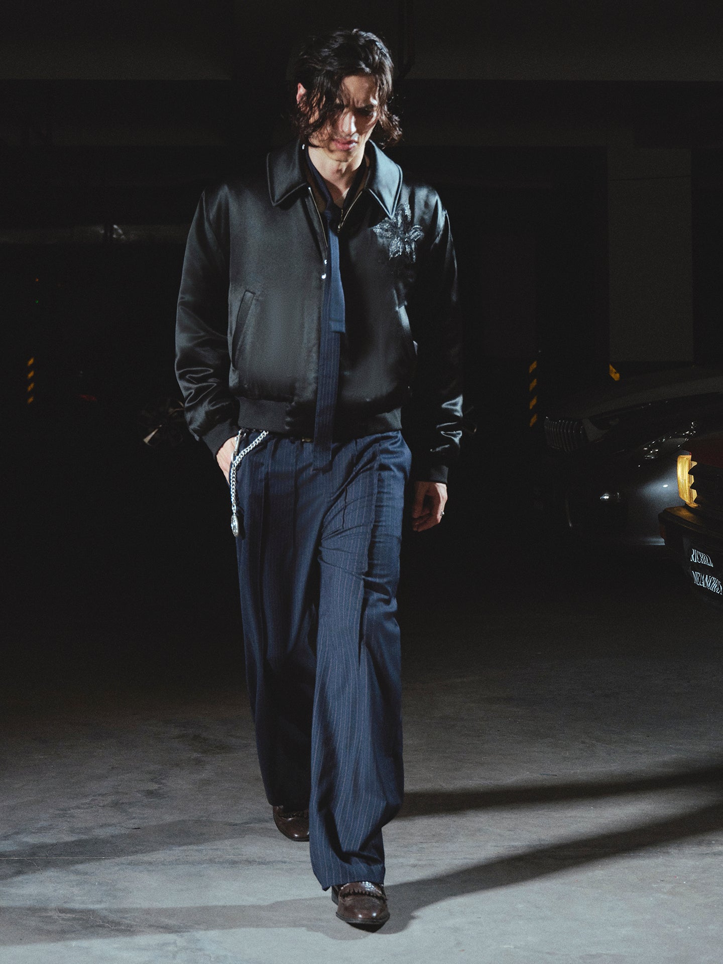 Wool Stripe Casual Pants