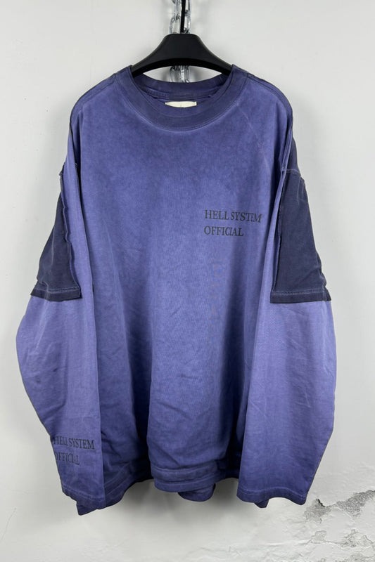 Washed loose Reconstructed long sleeves T-shirt