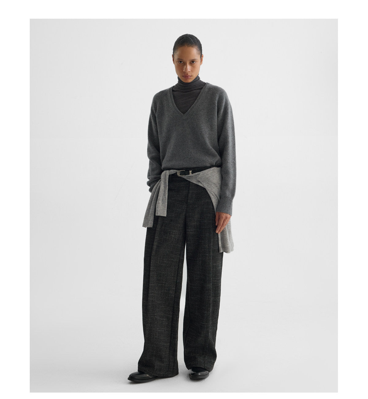 Double-Pleated Wool Pants