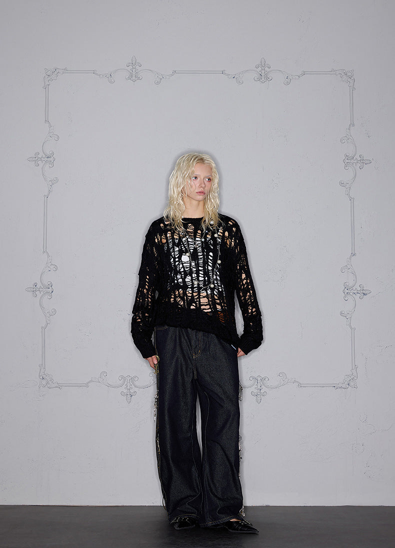 Hollow Classic Round Neck Sweater