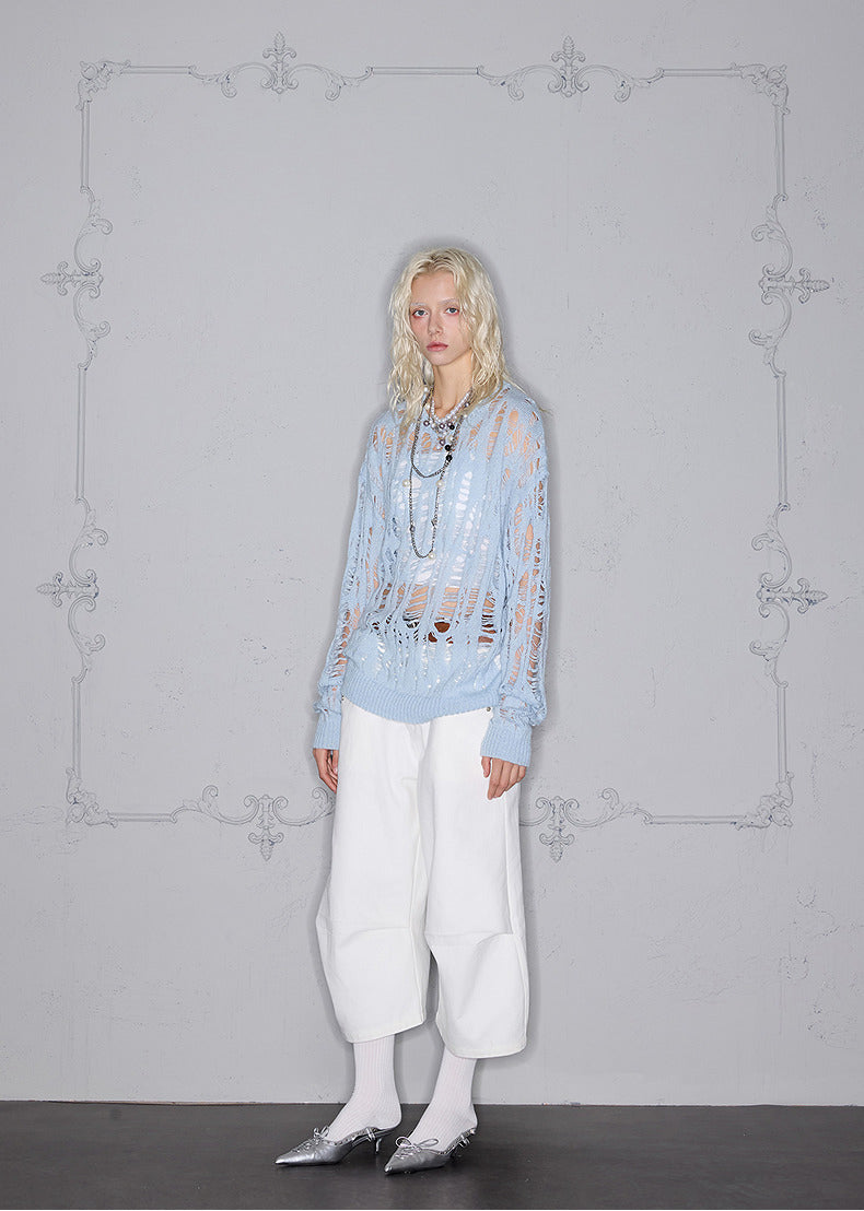 Hollow Classic Round Neck Sweater