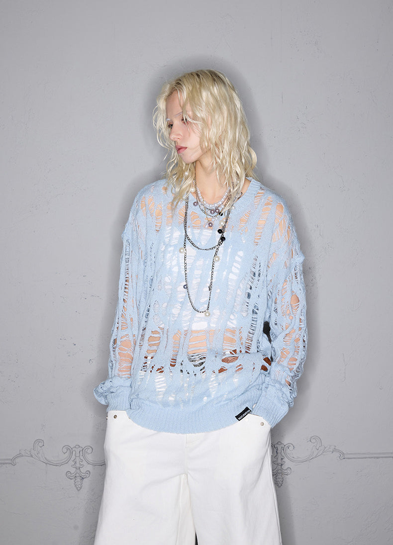 Hollow Classic Round Neck Sweater