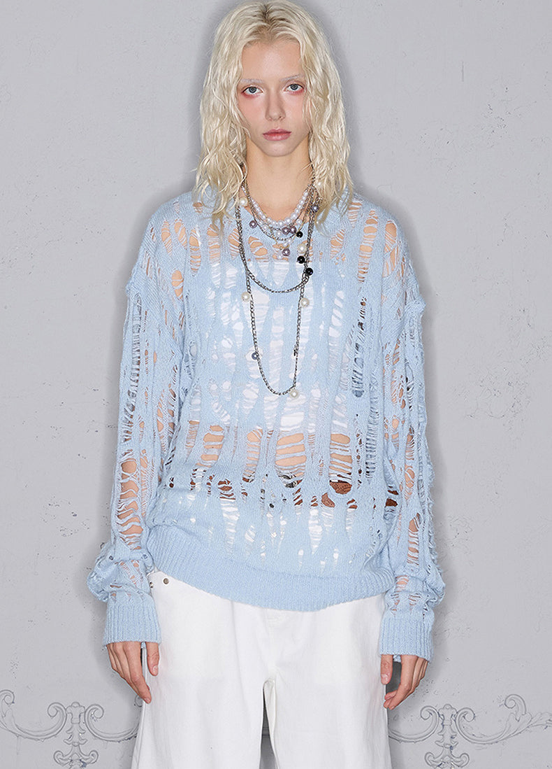 Hollow Classic Round Neck Sweater