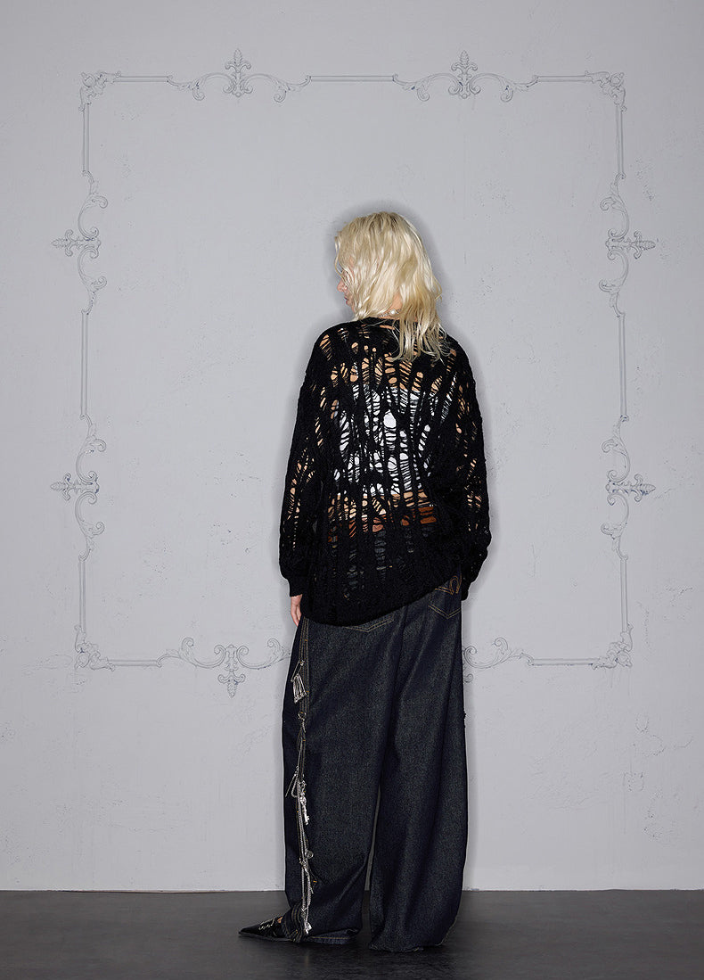 Hollow Classic Round Neck Sweater