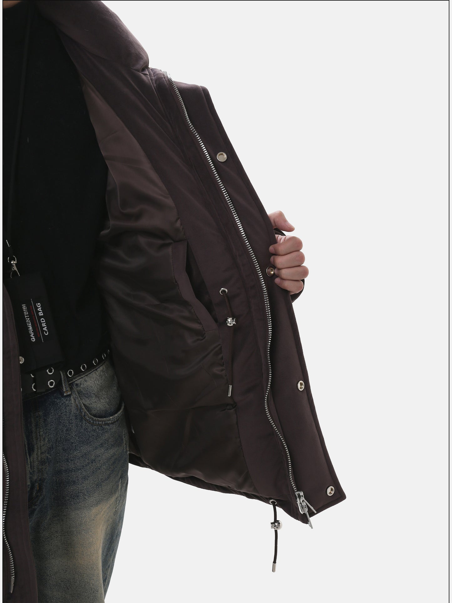 Stand Collar Mid-Length Quilted Jacket