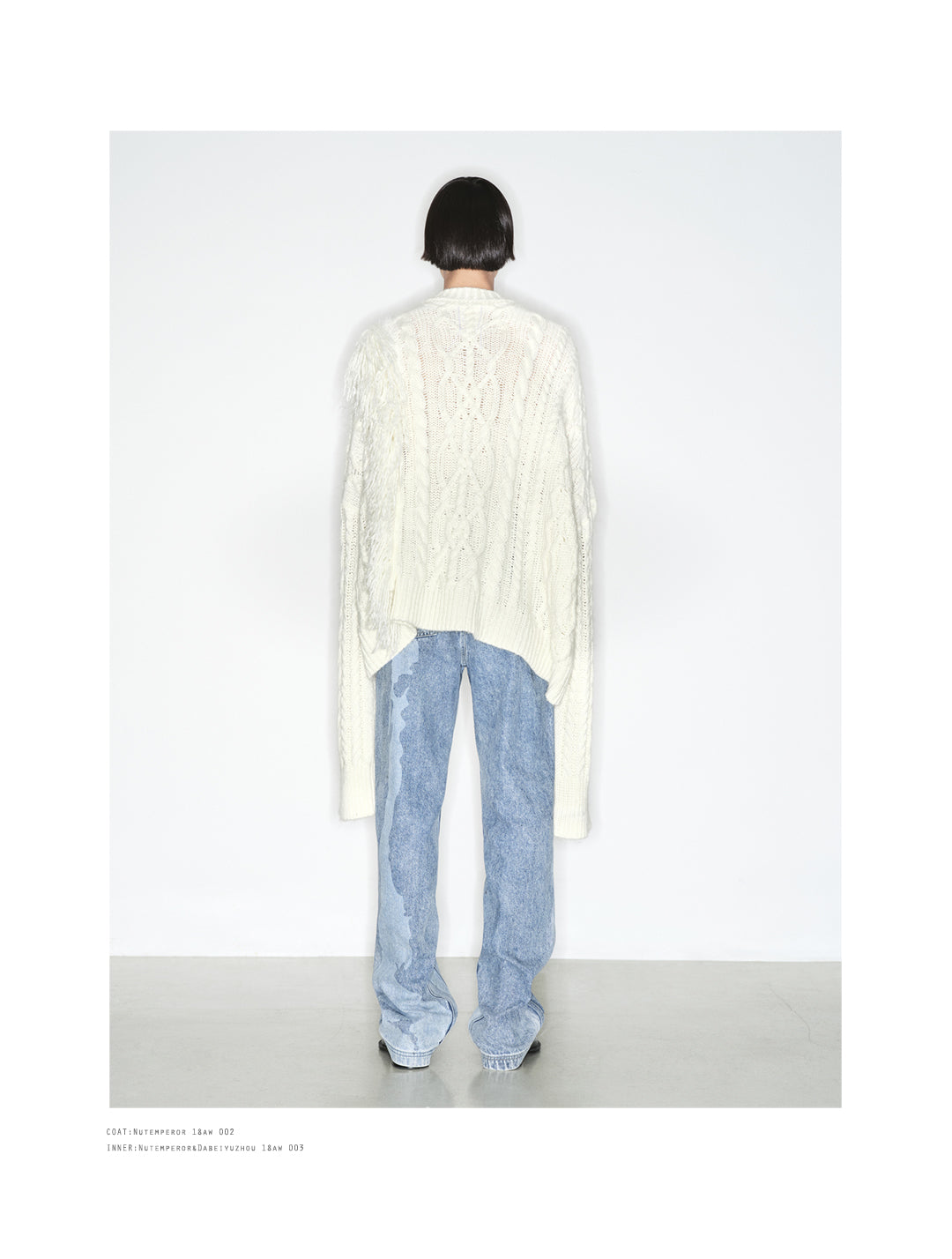 Loose-fitting long-hair thick knit sweater