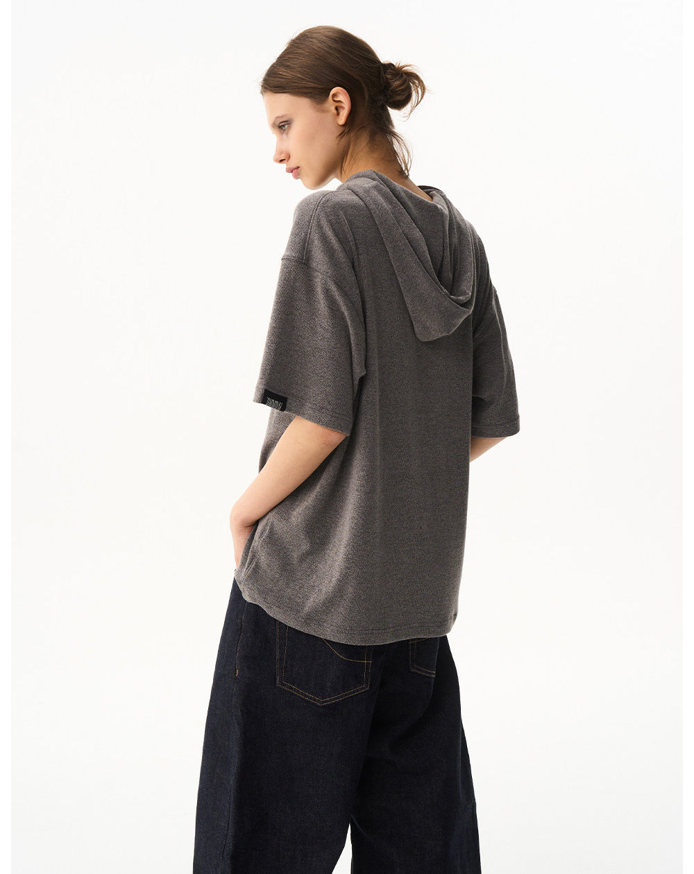 Solid-Color Hooded T-Shirt