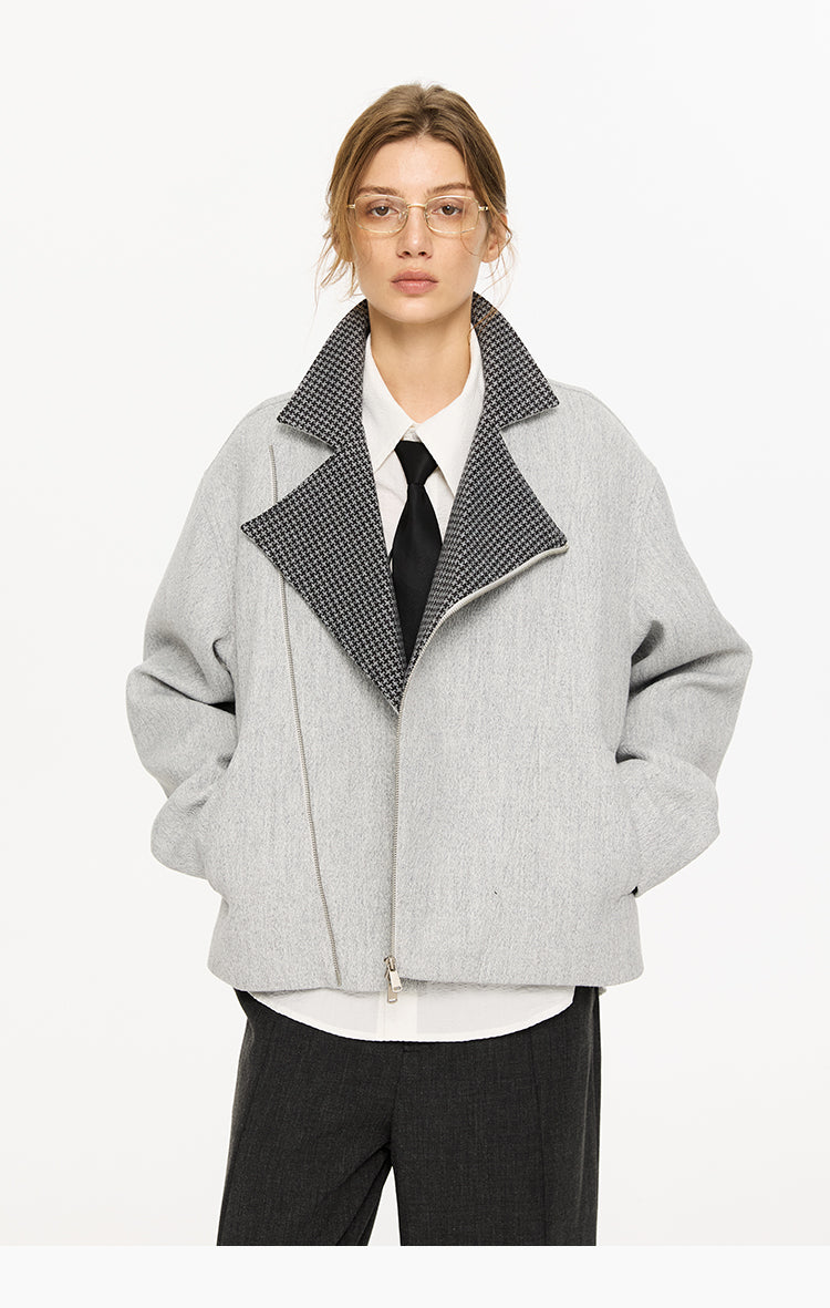 Contrast Lapel Jacket