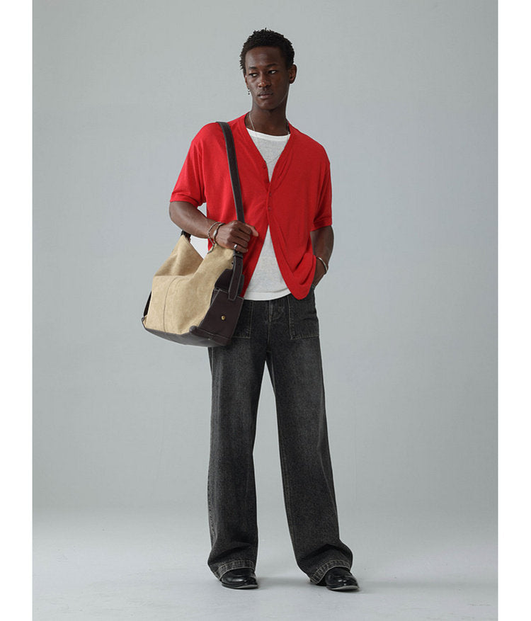 Half-front knit shirt