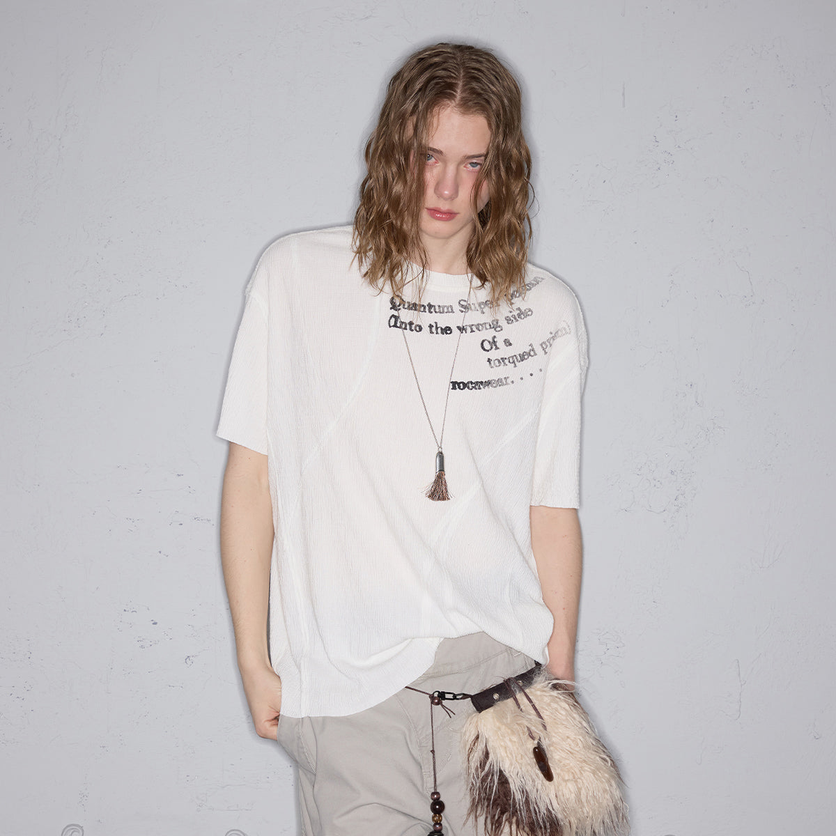 Deconstructed letter print T-shirt