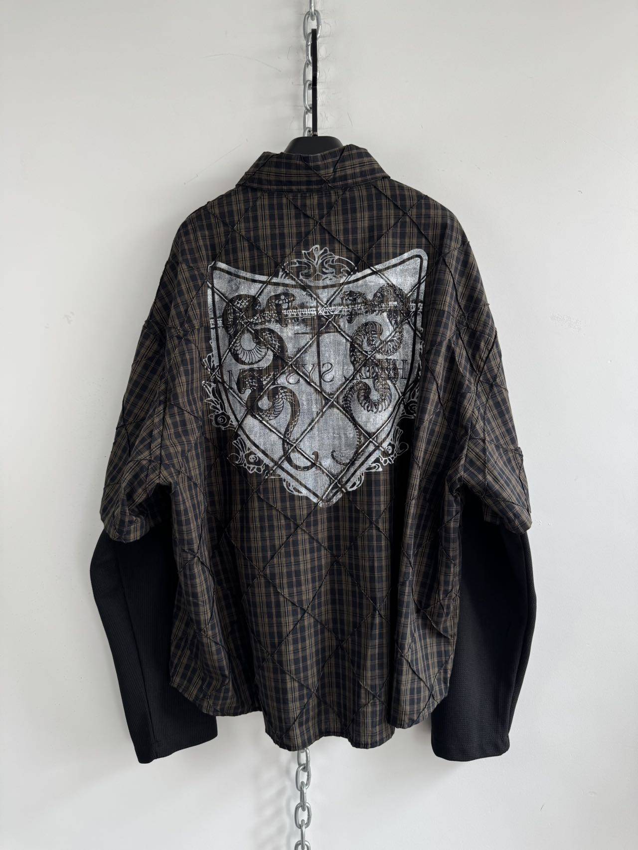 Two-Piece Printed Check Shirt