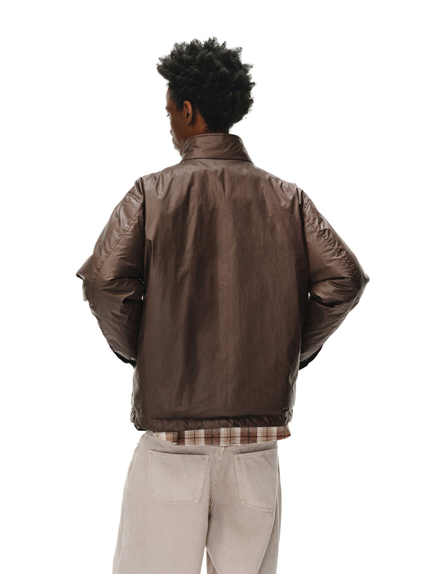 Coated Fur Collar Jacket