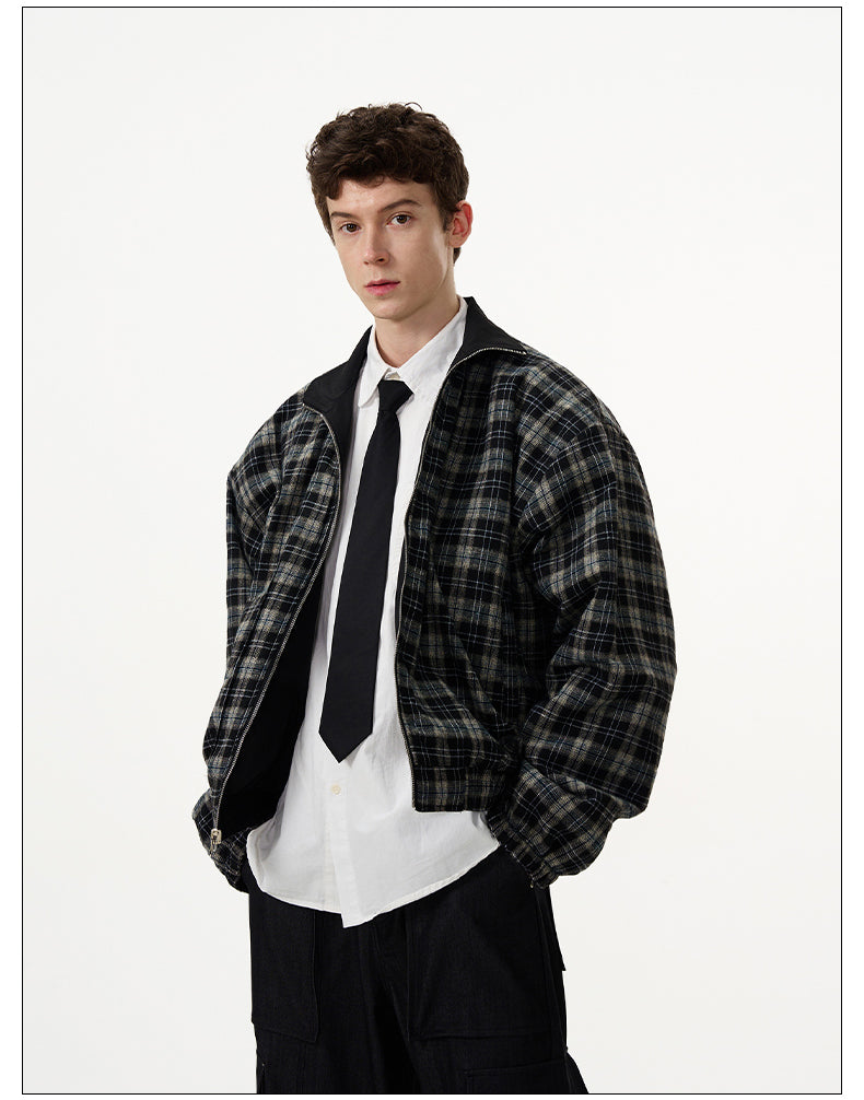 Reversible plaid jacket