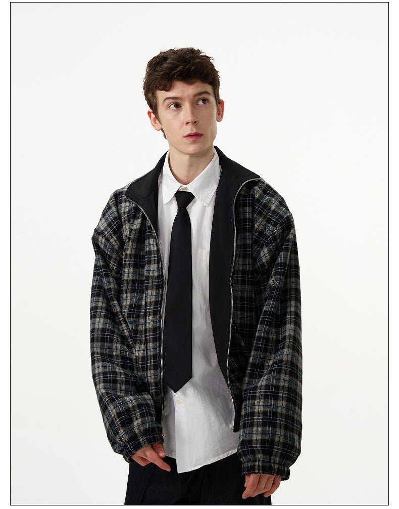 Reversible plaid jacket