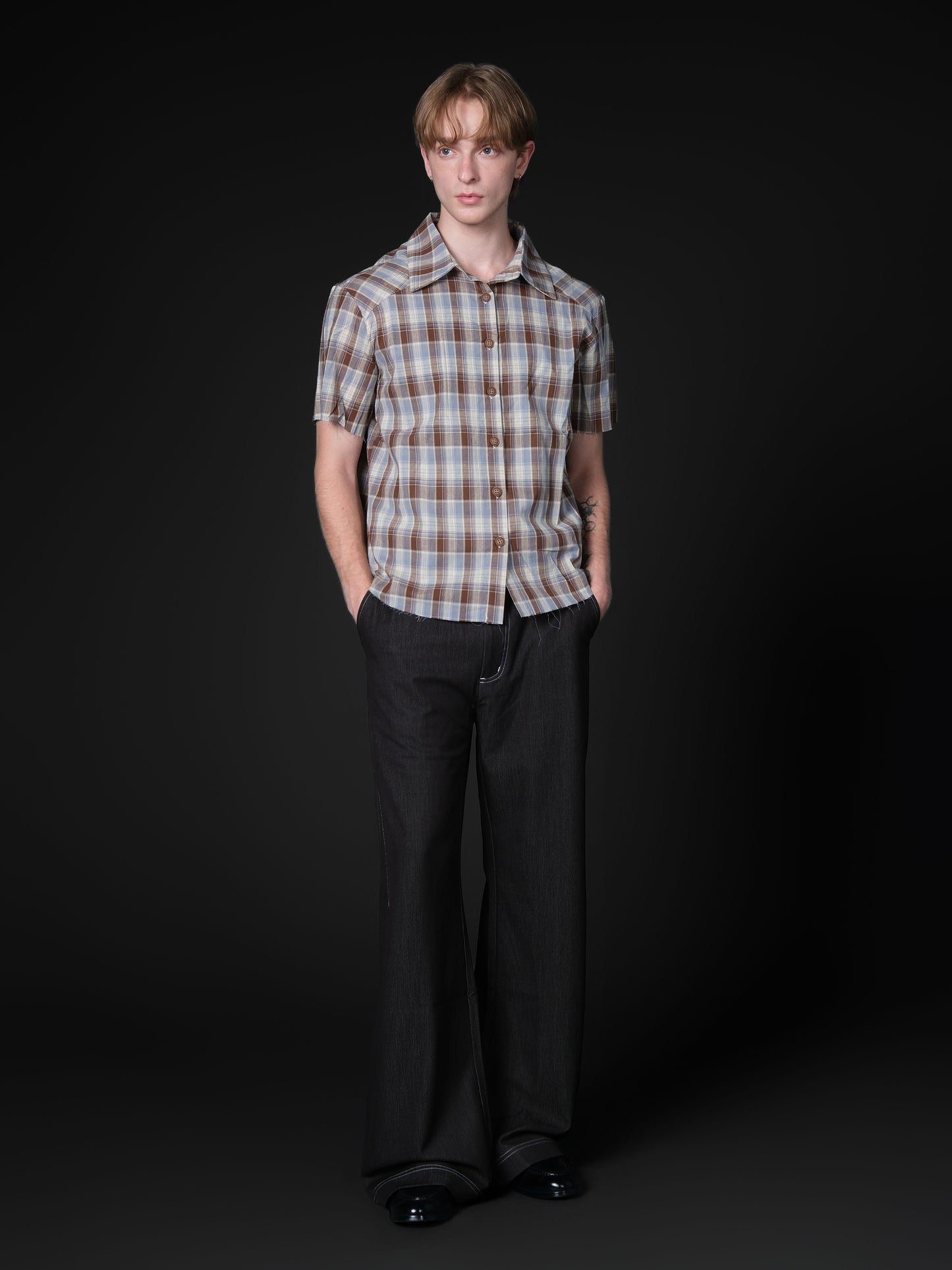 Check pattern casual shirt