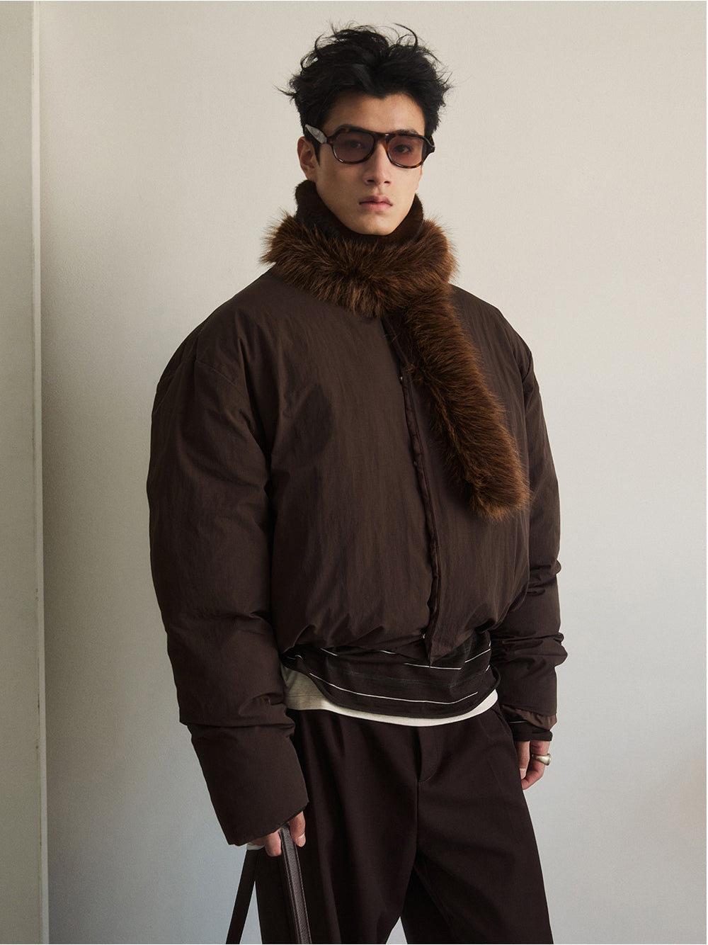 Adjustable Fur Collar Down Jacket