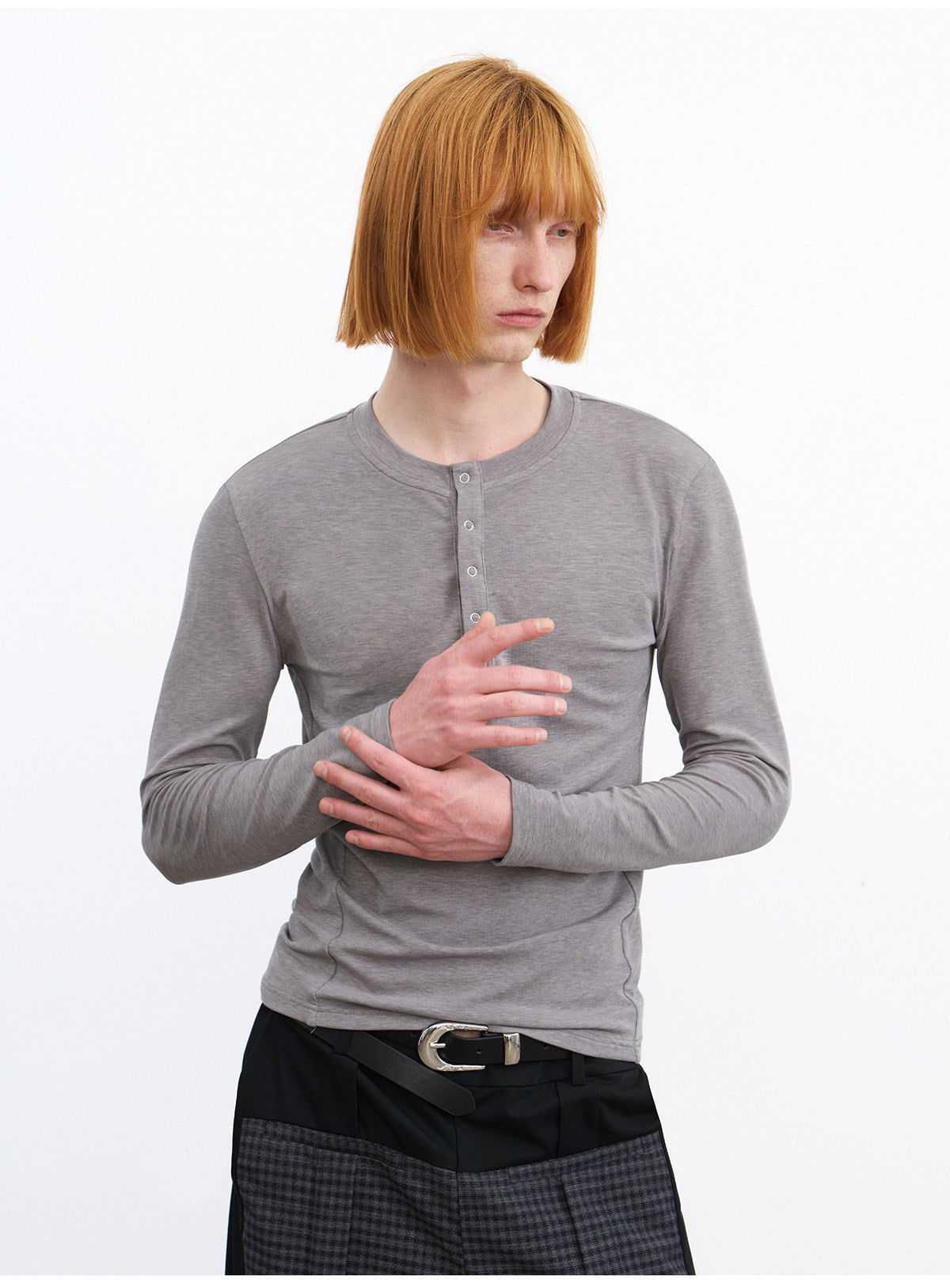 Multicolor Slim-Fit Henley T-Shirt