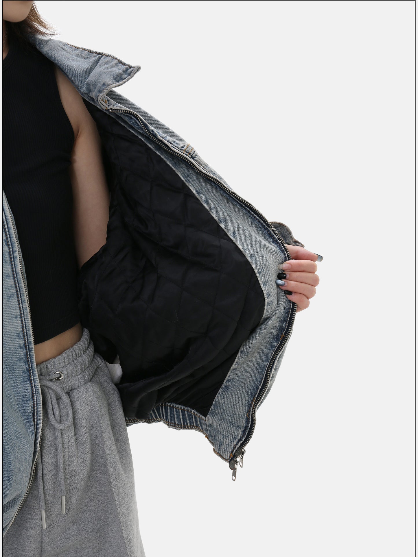 Unisex Quilted Denim Jacket