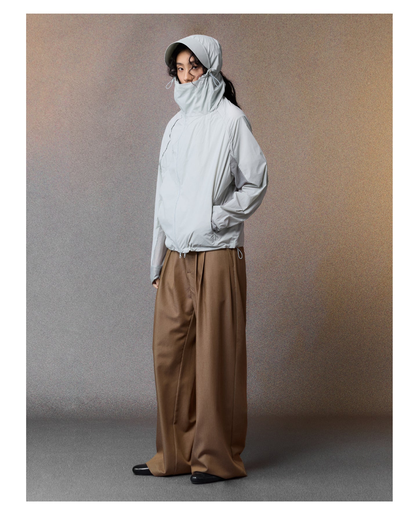 Draped Straight-Leg Pants