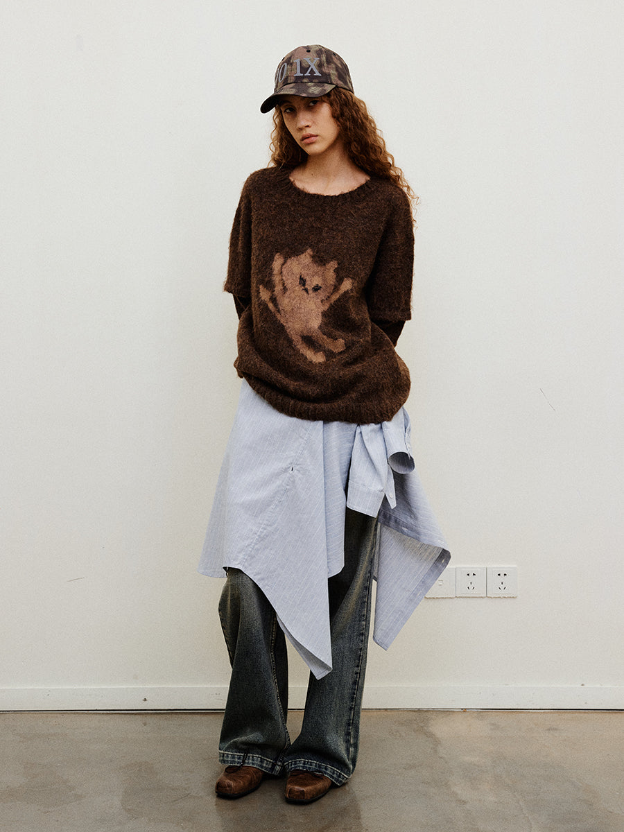 Patchwork Crew Neck Sweater