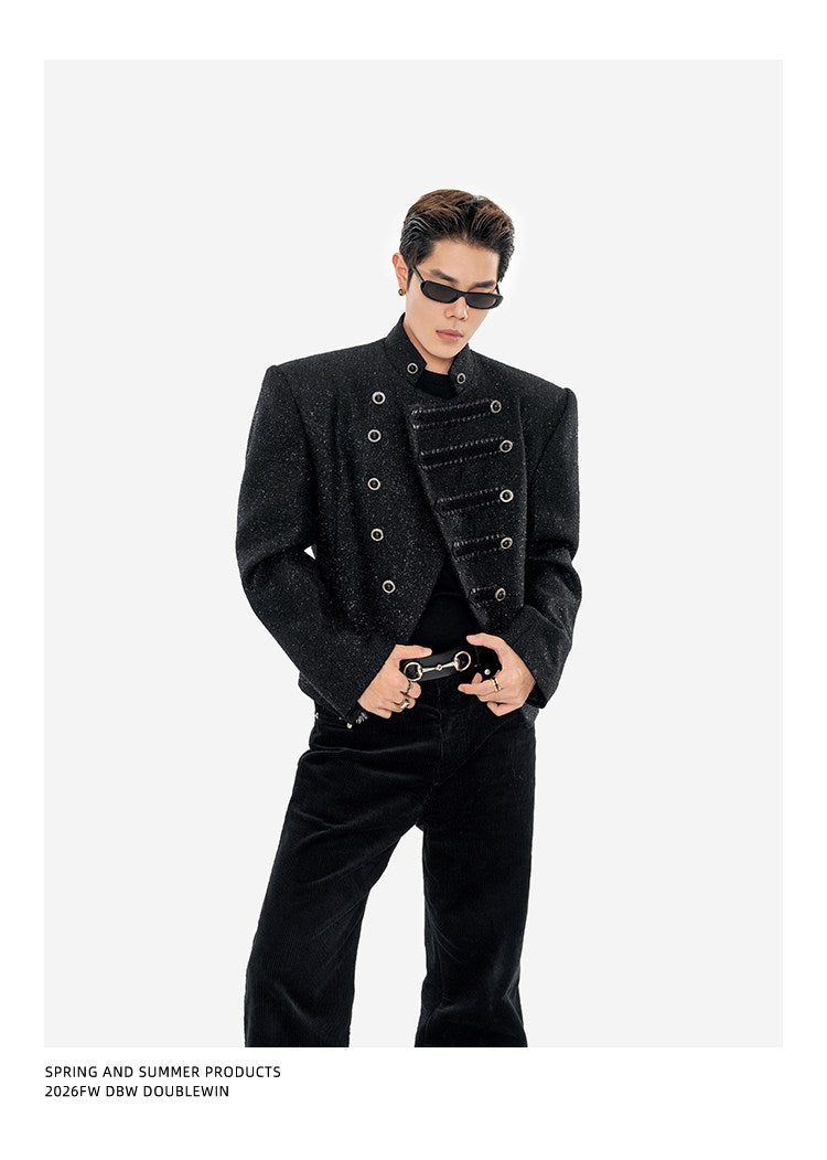 Shimmering Blended Wool Short Jacket