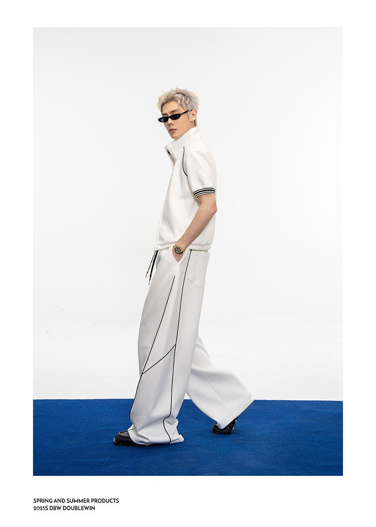 Air Layer Contrast Silhouette Jacket Set