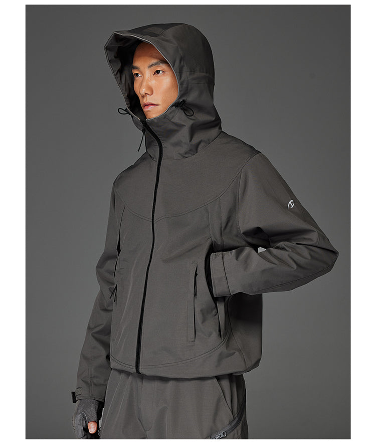 Diagonal Zipper Windbreaker