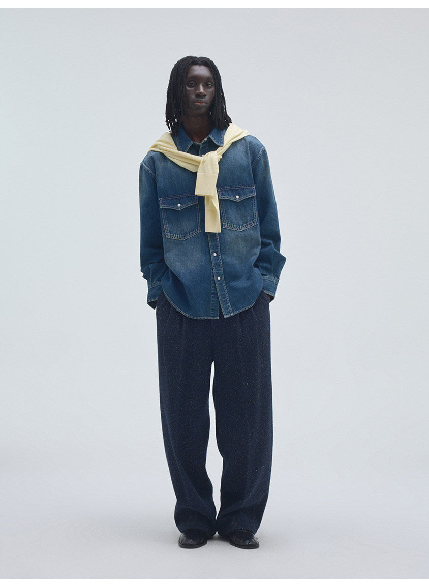 Classic Pocket Retro Denim Shirt