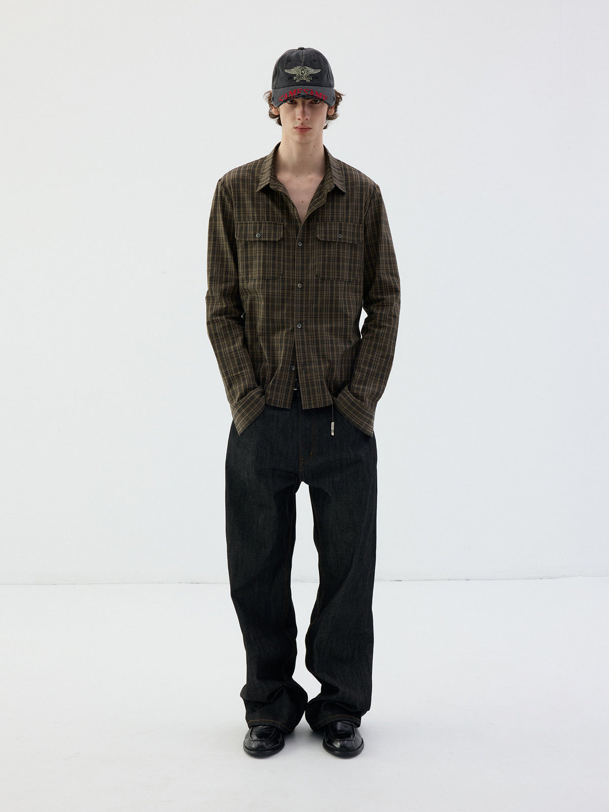 Black Checkered Shoulder Shirt