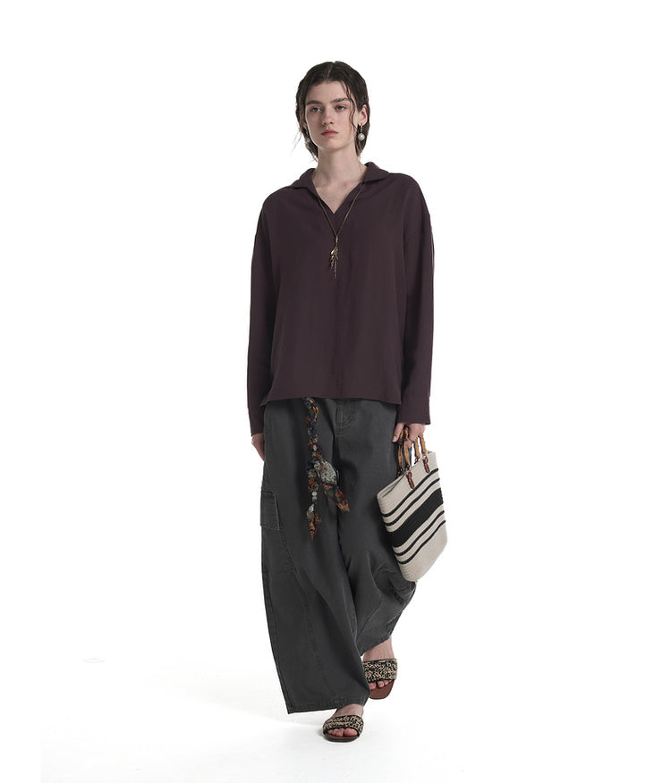 Wide-leg casual pants